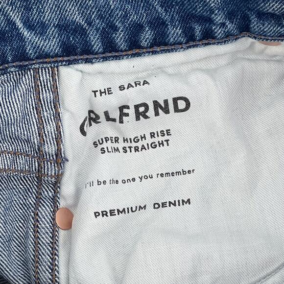 GRLFRND The Sara Distressed Straight Jeans Women’s Size 24 Rambla Blue - Picture 5 of 10